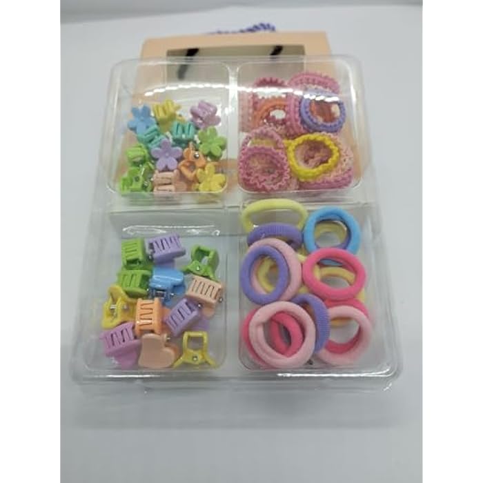 Kids Hair Ties Set in Gift Box – Assorted Girls Hair Accessories in Multiple Colors – Soft & Firm Rubber Clips & Ties, Suitable for Daily Use and Occasions (Shape 1) - Image 2